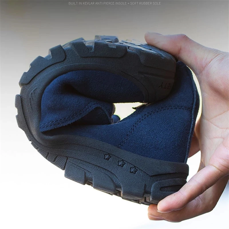 Vīriešu āra būvniecības aizsargapavi neslīdoša ūdensnecaurlaidīga kājām lightweightindestructiblewear-resistantsafetyshoes Attēls 2