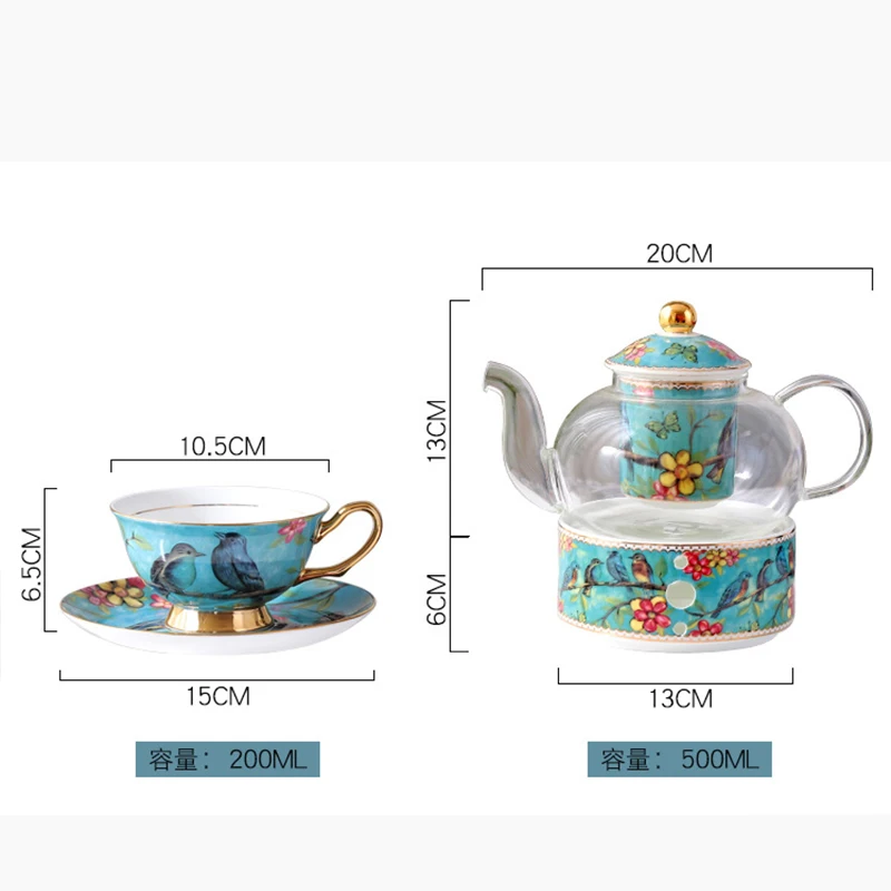 Wourmth Ziemeļvalstu Keramikas Augļu Tējkanna Uzstādīt Stikla ar Filtru Var Izolācijas Ziedu Tēju Komplekts Pastorālo Stila Coffeeware un Tray Set Attēls 3