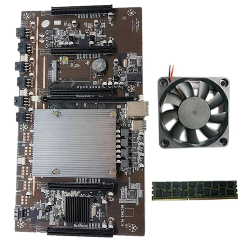 X79 H61 BTC Ieguves Mātesplati LGA 2011 60Mm Piķis Ar RECC 4G DDR3 RAM+Dzesēšanas Ventilators BTC Miner Grafikas Karte Attēls 4