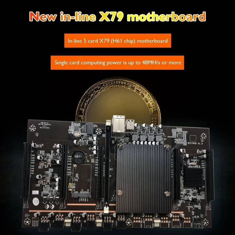 X79 H61 BTC Miner Mātesplati LGA 2011 DDR3 Atbalstu 3060 3070 3080 Grafikas Karte ar E5 2620 V2 CPU un Dzesēšanas Ventilatoru Attēls 1