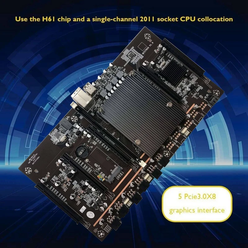 X79 H61 BTC Miner Mātesplati LGA 2011 DDR3 Atbalstu 3060 3070 3080 Grafikas Karte ar E5 2620 V2 CPU un Dzesēšanas Ventilatoru Attēls 4