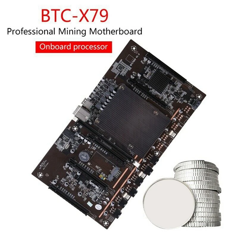 X79 H61 BTC Miner Mātesplati LGA 2011 DDR3 Atbalstu 3060 3070 3080 Grafikas Karte ar E5 2620 V2 CPU un Dzesēšanas Ventilatoru Attēls 5
