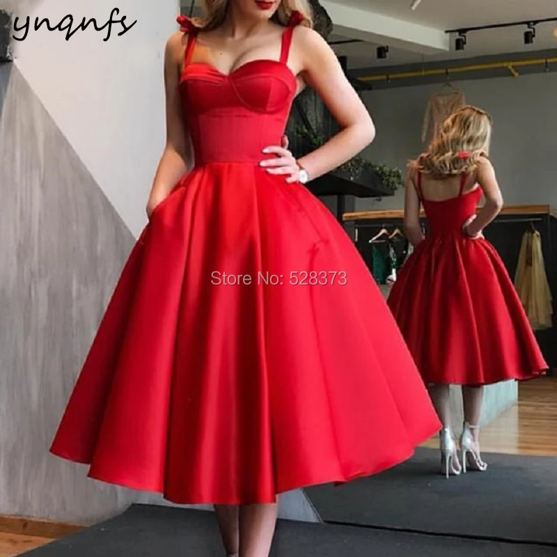 YNQNFS CD85 Vintage 50s 60s Vestidos Mujer 2018 Drēbes Tējas Garums Bordo Līgavas Kleitas Bumbu Kleita Puse 2019 Attēls 1