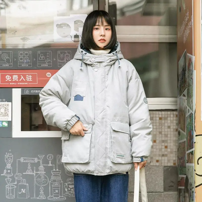 Ziemas jaka sievietēm jaunu korejiešu stilā zaudēt studentu maize uzvalks instrumenti vatēta jaka Attēls 5