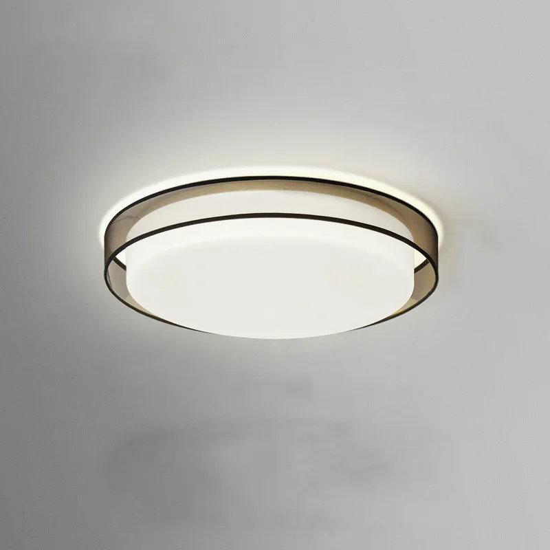 Ziemeļvalstu Apli LED Griestu Lampas Dizainers LED Auduma Da Vinci Griestu Lampa Minimālisma Moderno Atdzist Guļamistaba Apli Griestu Lampas Attēls 4