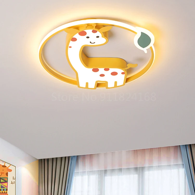 Ziemeļvalstu karikatūra bērnu istabā griestu lampas modernās vienkāršu priekšā lievenis apdare, radošas personības žirafe guļamistabas lampas Attēls 1