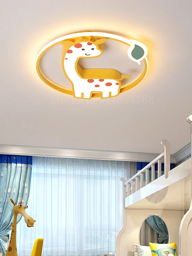 Ziemeļvalstu karikatūra bērnu istabā griestu lampas modernās vienkāršu priekšā lievenis apdare, radošas personības žirafe guļamistabas lampas Attēls 3