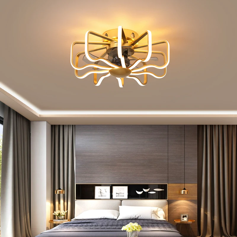 Ziemeļvalstu led guļamistaba ventilators, lampas 110V, 220V guļamistaba ventilators lampa ar tālvadības pulti, augstu spilgtumu LED apgaismojums bezmaksas piegāde Attēls 4