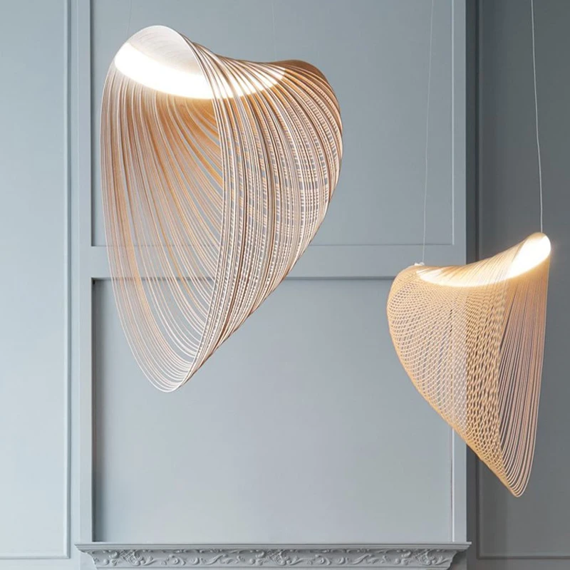 Ziemeļvalstu Minimālisma Dizains, LED Pendant Gaismas Bambusa Koka Dzīvojamā Istaba Kulons Gaismas Apdare, Iekštelpu Apgaismojums ēdamistabā Lampas Attēls 1