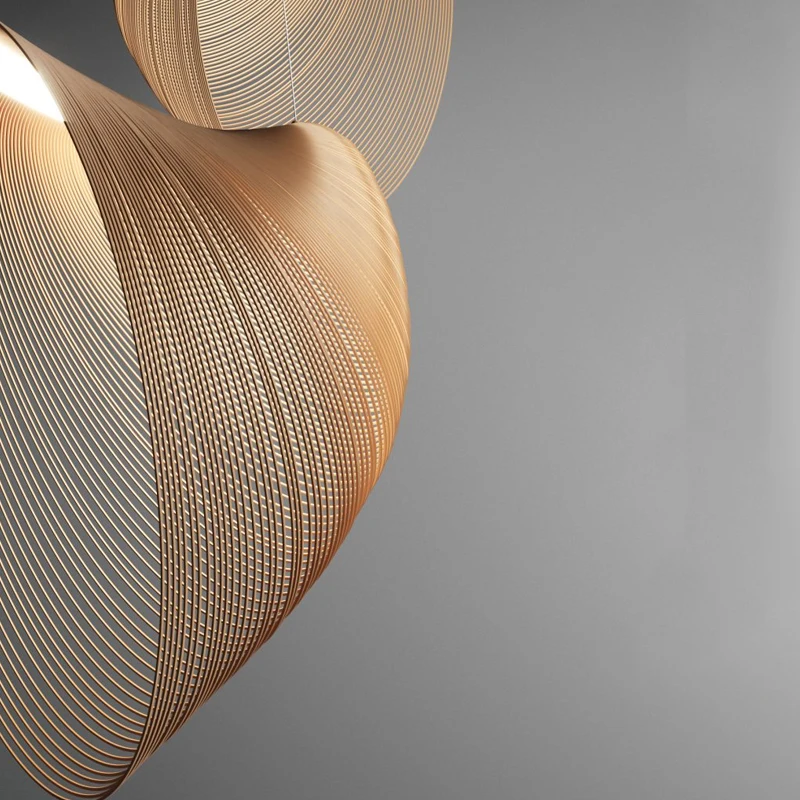Ziemeļvalstu Minimālisma Dizains, LED Pendant Gaismas Bambusa Koka Dzīvojamā Istaba Kulons Gaismas Apdare, Iekštelpu Apgaismojums ēdamistabā Lampas Attēls 2