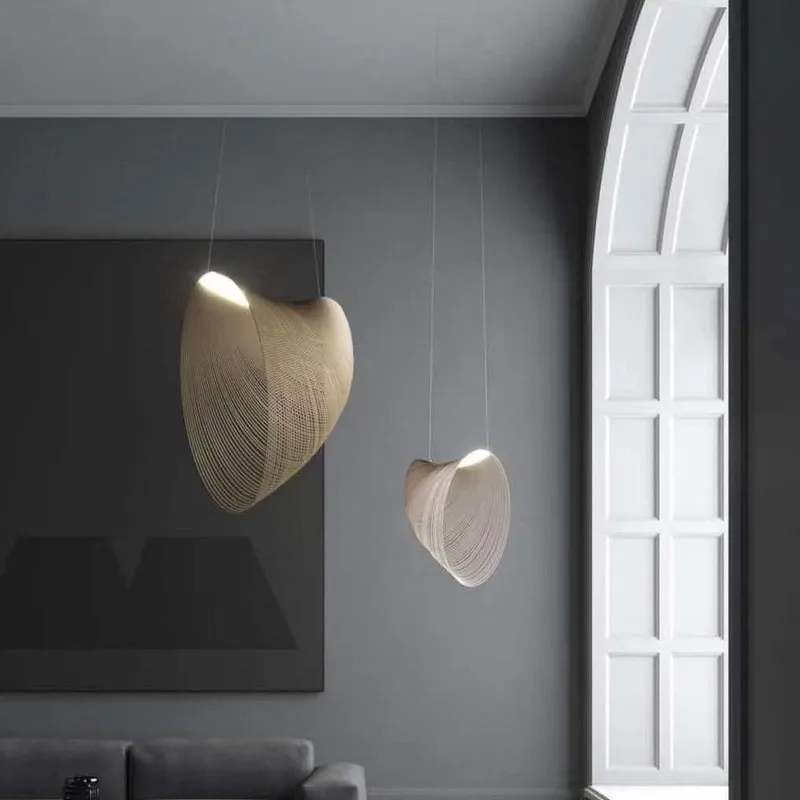 Ziemeļvalstu Minimālisma Dizains, LED Pendant Gaismas Bambusa Koka Dzīvojamā Istaba Kulons Gaismas Apdare, Iekštelpu Apgaismojums ēdamistabā Lampas Attēls 4