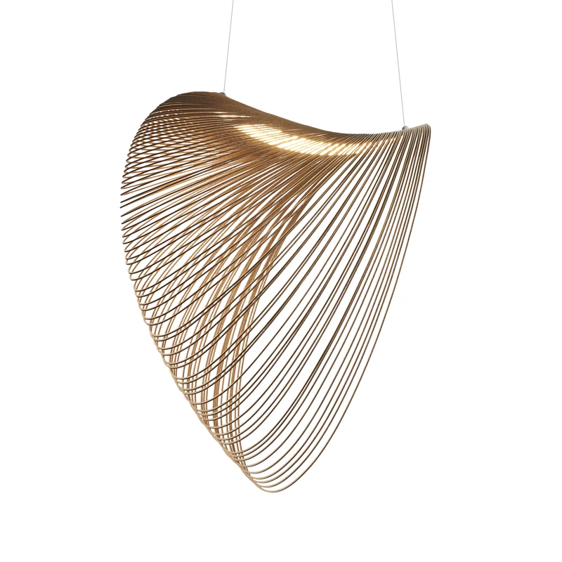 Ziemeļvalstu Minimālisma Dizains, LED Pendant Gaismas Bambusa Koka Dzīvojamā Istaba Kulons Gaismas Apdare, Iekštelpu Apgaismojums ēdamistabā Lampas Attēls 5