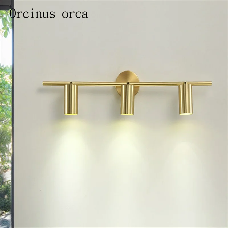 Ziemeļvalstu post-modernās mākslas zelta sienas lampas, dzīvojamās istabas, guļamistabas gultas lampa, radošas personības dzelzs apgaismojums bezmaksas piegāde Attēls 3
