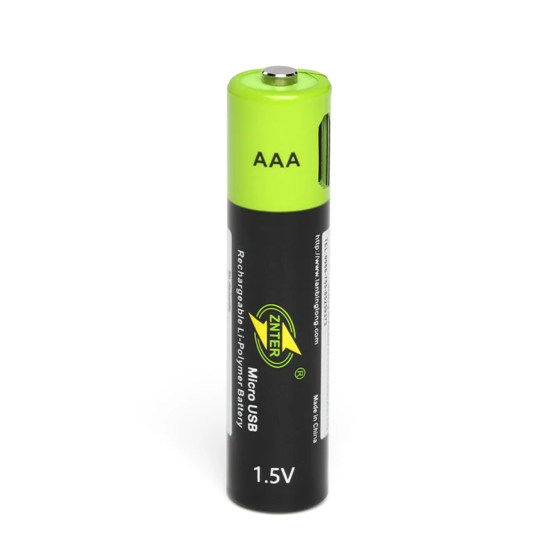 ZNTER 10Pcs 1,5 V AAA 600mah atkārtoti Uzlādējams Akumulators, USB Uzlādējams Litija Polimēru Baterija, Ātrā Uzlāde ar Micro USB Kabeli Attēls 4