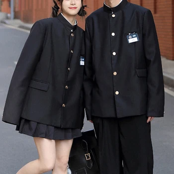 Japānas Stila Skolas Vienādu Vīriešu Stand Apkakli Uzvalks Jaka Dubultā Apkakle Ir 2021. Jaunu DK Kostīmu Vienu Krūtīm Koledžas Mētelis 1