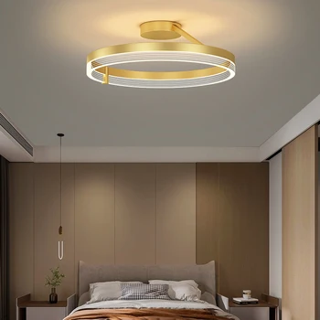 Nordic Light Luksusa Griestu Lampa Mūsdienu Minimālisma Apli Zelta Black Apdare Chambre Dzīvojamā Istaba, Ēdamistaba Galda Apgaismojums