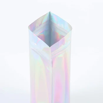 1000Pcs 6 Izmēra Lāzera Alumīnija Folijas Mylar soma Varavīksnes Hologrammas Piecelties Plastmasas Iepakojuma Maisiņu Ar Asaru Iecirtums Rūpnīcas Vairumtirdzniecības