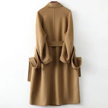 Ir 2021. pavasarī, rudenī jaunu korejiešu vilnas jaka, mētelis sieviešu elegants temperaments slim vilnas mēteļi tīrtoņa krāsu sieviete ilgi outwear pirkt \ Jakas & Mēteļi ~ www.xenydancestudio.lv 11