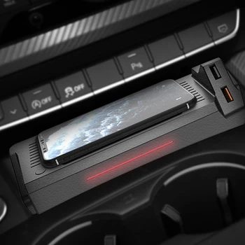 Auto bezvadu tālrunis charer fast charger cahrging panelis pad tālruņa turētājs 