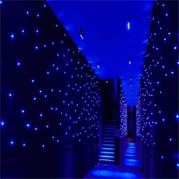 Ir 2021. Jaunu Modes Zili - Baltas Krāsas LED Zvaigžņu Aizkaru Kāzu Fons, Apdare Audums Ar Kontrolieri Bezmaksas Piegāde Fonu 1