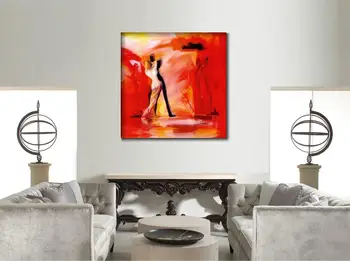 Abstrakts Attēls Glezniecības cienītājiem guļamistabai Romantika Red mūsdienu audekls mākslas Rokām krāsotas Augstas kvalitātes 1