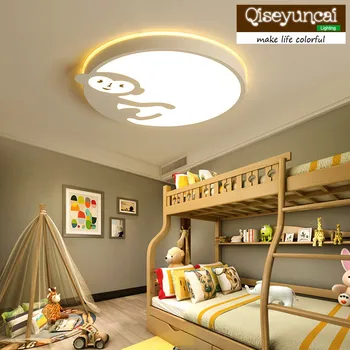 Qiseyuncai Mūsdienu minimālisma bērnu istabā griestu lampas, zēns, meitene studiju guļamistaba acu aizsardzība karikatūra mērkaķis apgaismojums