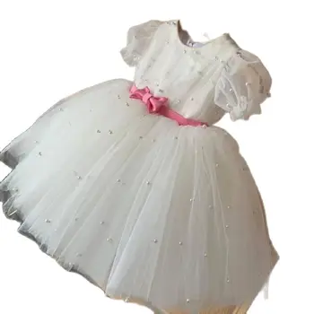 Vienkāršiem tilla puķu meitene kleitas komūniju kleitas bumbu kleita puse kleita tauriņu vestidos de comunion 2020 pirkt \ Kāzu Kleita ~ www.xenydancestudio.lv 11