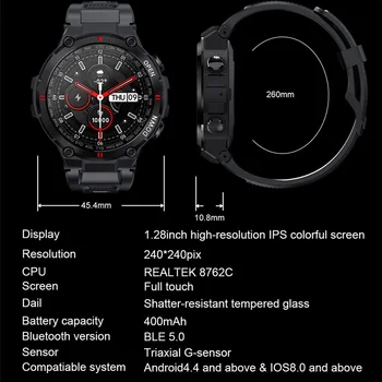 2022 Jaunu Bluetooth Zvanu Smart Skatīties Vīriešiem, Āra Sporta Fitnesa Tracker Sirds ritma Mūzikas Atskaņošanas Smartwatch Cilvēks Android, IOS +Kaste 1