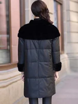 Tīru krāsu pu ādas jaka sieviešu rudens/ziemas 2021 jaunu modes garām piedurknēm kažokādas apkakli vienu-krūšu slim īss augšu pirkt \ Jakas & Mēteļi ~ www.xenydancestudio.lv 11