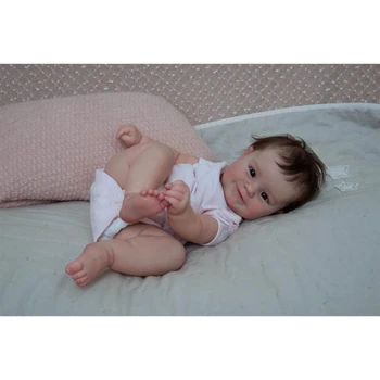 J60B Reāli Baby Toddler Reborns Lelle, 20 collu Acu Atvērts Smaida Bērnu Rotaļu Spilgti Jaundzimušo Lelles Zīdaiņu Dāvanu ar Apģērbu 1