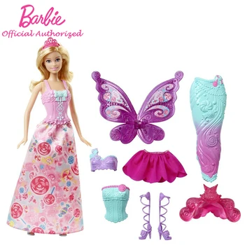 Klasiskā Barbie Sākotnējo Zīmolu Kolekcijas Lelle Pasaku Skaists Bērnu Rotaļu Saģērbt Tauriņš Mainīt Boneca Režīmā DHC39 Skaidrs 1