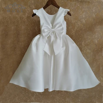Puķu meiteņu kleitas, lai kāzas mežģīņu satīna garām piedurknēm princese bērniem dzimšanas dienas ballīti kleita pirkt \ Kāzu Kleita ~ www.xenydancestudio.lv 11
