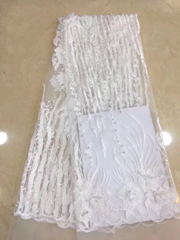 Fāzēm franču Āfrikas mežģīņu audums augstas kvalitātes izšūti Nigērijas mežģīnes ar pērlītēm guipure mežģīņu auduma lady kleita LCD916A