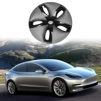 18 Collu Automašīnu Riteņu kofera Tesla Model 3 Riteņu Rumbu Piederumi ABS Apdares Stūre Klp