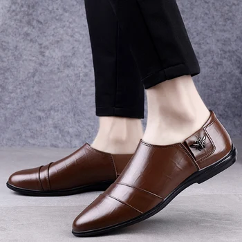 Eur izmērs 46 oxford kurpes brūnā krāsā vīriešu biznesa kleitu kurpes 2019 zapatos mujer īstas ādas norādīja toe mens kāzu kurpes pirkt \ Vīriešu Kurpes ~ www.xenydancestudio.lv 11