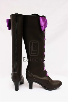Cosplaylove aikatsu! himesato maria tumši violeta cosplay kurpes gari zābaki ādas pasūtījuma pirkt \ Apavi ~ www.xenydancestudio.lv 11