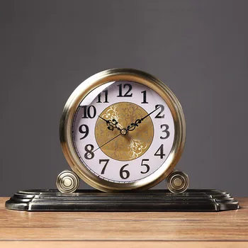 Vienkārši Modes Pulksteņu Metāla Dzīvojamā Istaba Klusuma Mākslas Office Small Veco, Antīko Pulkstenis Galda Vintage Dekoru Horloge Galda Pulkstenis BY50DC 1