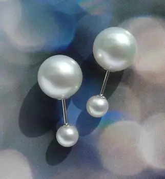 Kugg pērle 18k dzeltens vai rožu zelta auskari 9-10mm ideāls kārta dabas balta saldūdens pērļu auskari stud auskari sievietēm pirkt \ Auskari ~ www.xenydancestudio.lv 11