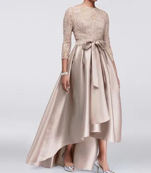 Māte no līgavas kleitas līnijas, mežģīnes, šifons frēzēšana appliques v kakla elegants oficiālu līgavainis viesu kāzu kleitas 2020 pirkt \ Kāzu Kleita ~ www.xenydancestudio.lv 11