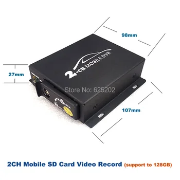 Mini AHD Ieraksti 2CH SD Karte, Diktofons CVBS 1