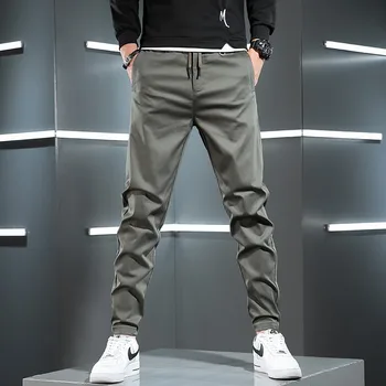 Rudenī Jaunu Gadījuma Uzvalku Bikses Vīriešu Korejiešu Stilā, Biznesa Slim Fit Bikses 1