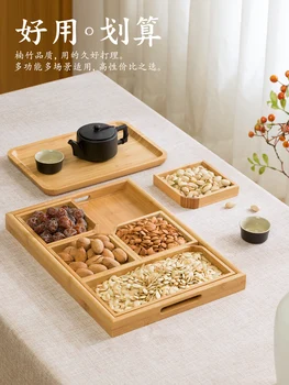 Bambusa ūdens kausa paplātes, augļu teacup cepts steiks kūka plate mājas taisnstūra radošo masīvkoka Japāņu stila Eco-Friendly