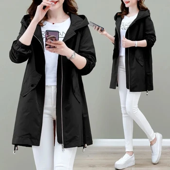 Sieviešu mētelis modes ilgi jakas vējjaka korejiešu stilā, sieviešu rudens ir 2021. jaunu produktu jaciņa kokvilnas visu maču uzrakt mētelis pirkt \ Jakas & Mēteļi ~ www.xenydancestudio.lv 11