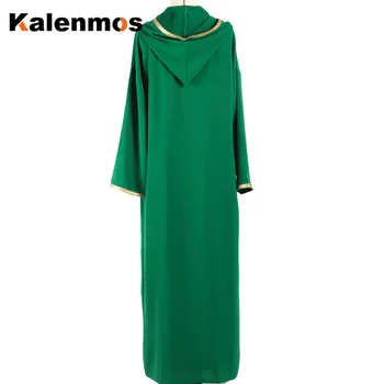 Dubaijas Arābu Musulmaņu Abaya Kleita Sievietēm Pieticīgs Kimono Drukāt Marokas Kaftan Islāmu Maxi Kleitas Islāma Apģērbu Plus Lieluma Kapuci 1