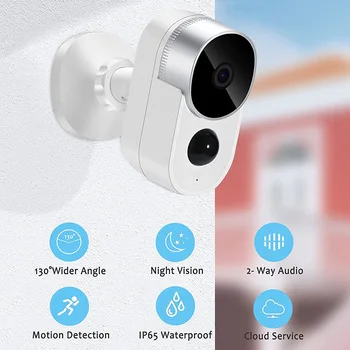 Tuya Smart Home Akumulatora Kameras Wifi Novērošanas Kameru Āra IP Drošības Kameras Mājas wi-fi, Kamera PIR Kustības detektors 1