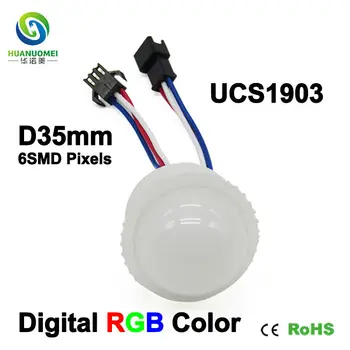 12V 35mm 6SMD 5050 LED Zīme Modulis Gaismas Pikseļu UCS1903 RGB Digitālās Spuldzes Lampas Pilnu Krāsu Adresējama Piena Segtu Ūdensizturīgs IP67 1