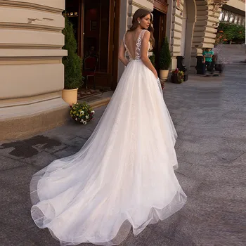 Vestido de noiva ir 2021. jaunu kāzu kleitu bumbu kleita laivu apkakli, īsām piedurknēm ruched gaismas šampanieti ilgu vilcienu pasūtījuma plus izmēri pirkt \ Kāzas & Notikumi ~ www.xenydancestudio.lv 11