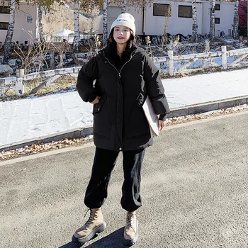 Ir 2021. jauns ziemas mētelis sievietēm, plus lieluma ilgi, pretvēja sieviešu parka stilīgu kapuci biezas sieviešu jaka pirkt \ Jakas & Mēteļi ~ www.xenydancestudio.lv 11