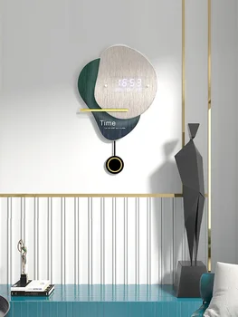Minimālisma Luksusa Sienas Pulksteņa Mehānismu Ar Svārsta Digitālo Elektronisko LED Sienas Pulkstenis ar Modernu Dizainu Wandklok Sienu Apdare 1