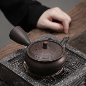 Violeta Keramikas Sānu Rokturis Pot Puses-Blind Keramikas Kung Fu Tējkanna Vienu Tējkanna Pu ' er Tea Pieņemšanas Ierīce Tējas Komplekti Ķīniešu Tējas Katls 1